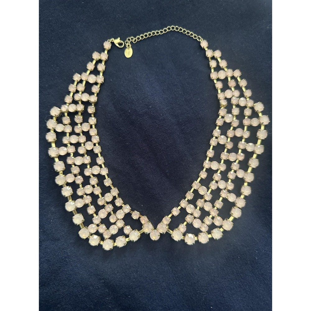Claire's Pink Crystal Statement Necklace Gold Tone Adjustable Women's 17-18 Inch
